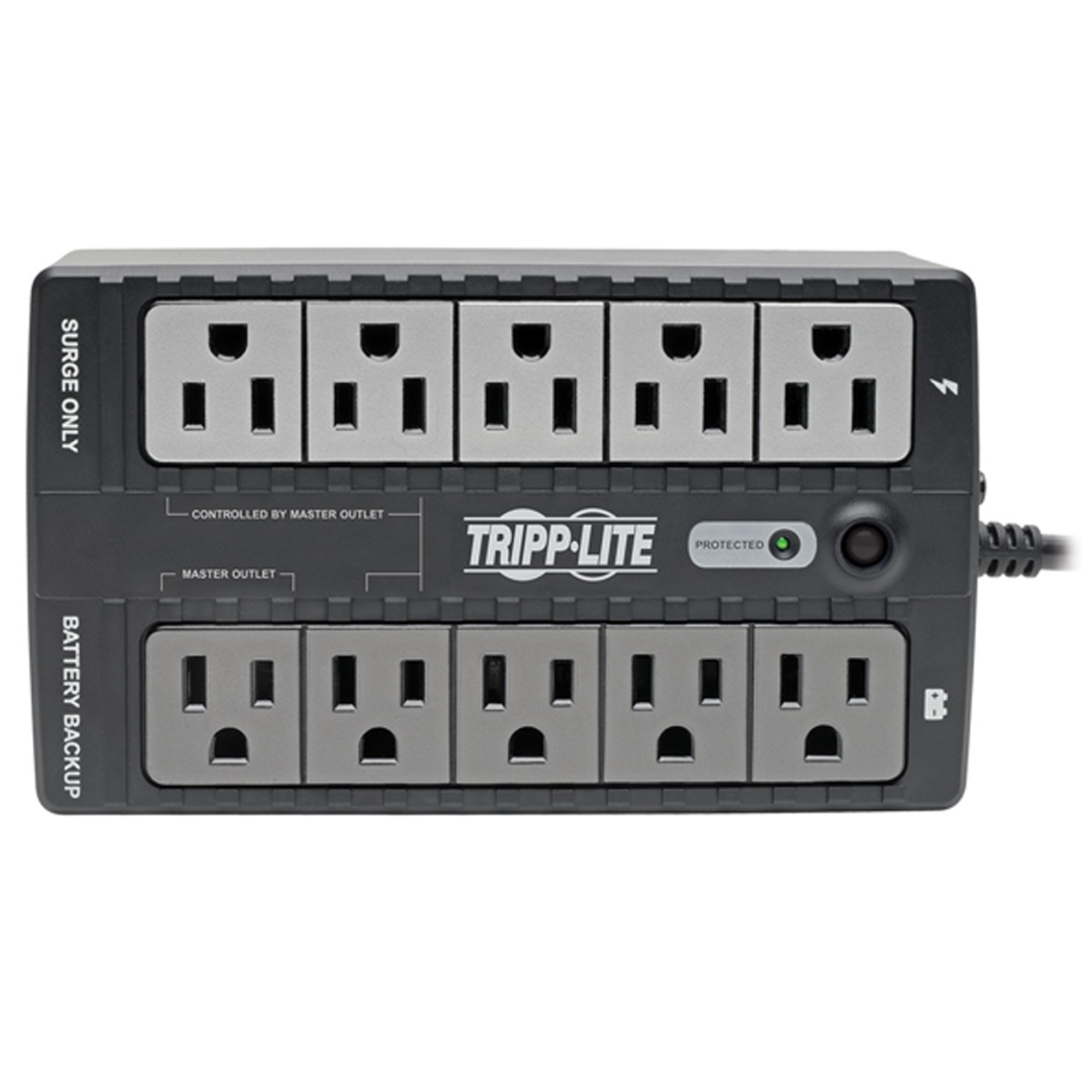 Tripp Lite by Eaton ECO Series, 10-Outlet Energy-Saving Standby Uninterruptible Power Supply (UPS) Tower, Volts 550 Running Watts 300 W, Model# ECO550UPS